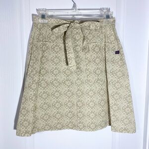 90s Roxy A-Line Wrap Skirt USA MADE Vintage Tan Cream JR Medium